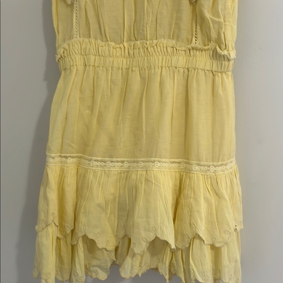 LOVESHACKFANCY Darryl Flutter Sleeve Butter Yellow Ruffled Mini Dress - Picture 16 of 16